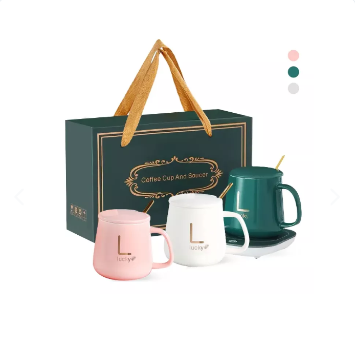 Set De Base Calentadora De Tazas Con Mug