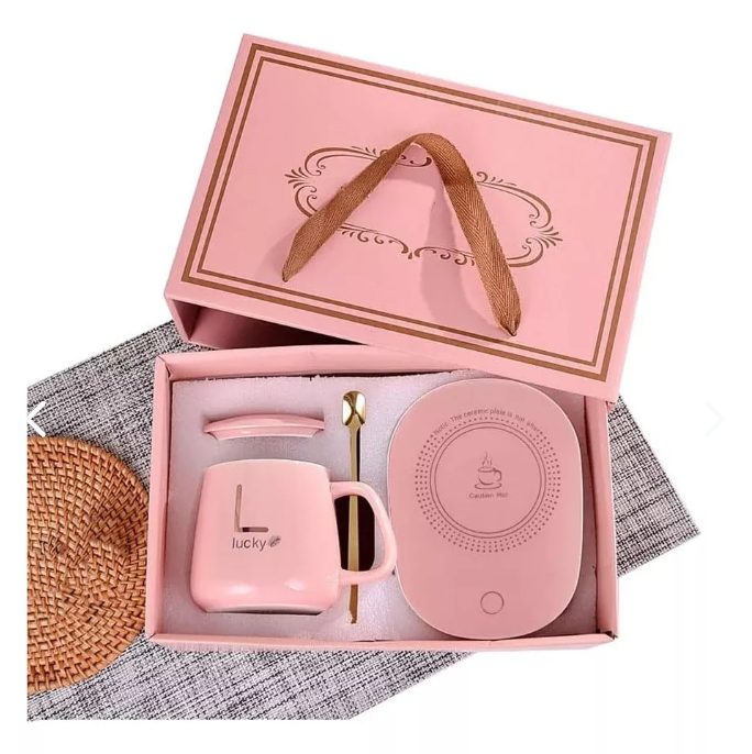 Set De Base Calentadora De Tazas Con Mug